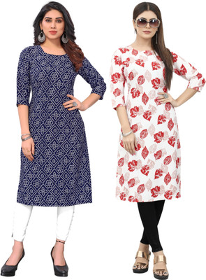 HouseOfCommon Women Self Design Straight Kurta(Multicolor)