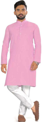 Raje Creation Men Dyed/Ombre Straight Kurta(Gold)