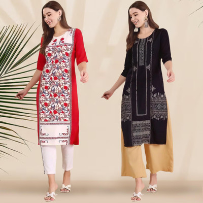 1 Stop Fashion Women Printed A-line Kurta(Multicolor)