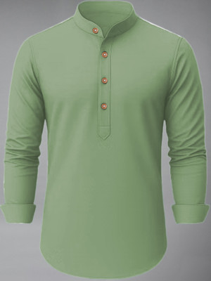 Vida Loca Men Solid Straight Kurta(Light Green)
