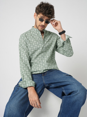 VASTRADO Men Printed A-line Kurta(Green)