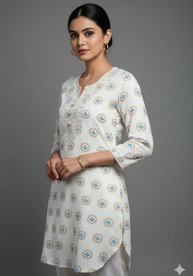 burakh Women Printed, Self Design Pathani Kurta(Multicolor)