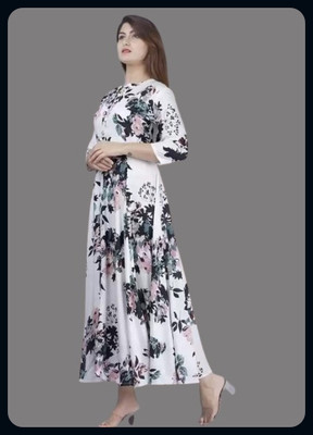 RACHNA FASHION Women Printed Flared Kurta(Multicolor)