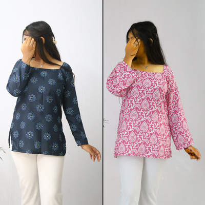 aanzri Women Printed, Paisley A-line Kurta(Multicolor)
