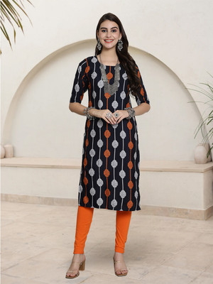 EthnicBasket Women Printed A-line Kurta(Black)
