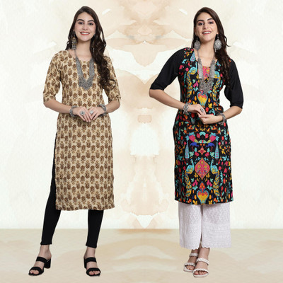 Moda Rapido Women Printed A-line Kurta(Multicolor)