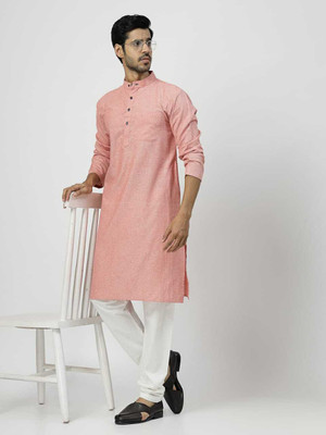 Rohilcrust Men Solid Straight Kurta(Red)
