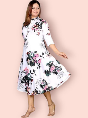 Khwaish Women Printed Anarkali Kurta(Multicolor)