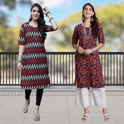 Moda Rapido Women Printed A-line Kurta(Multicolor)