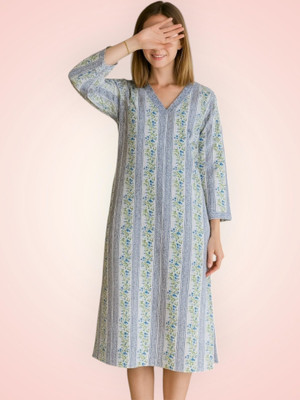 HouseOfCommon Women Printed A-line Kurta(Blue)