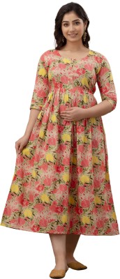 Nidhi Kraft Women Fit and Flare Pink Dress