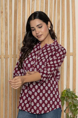 VedaFashions Women Printed Straight Kurta(Maroon)