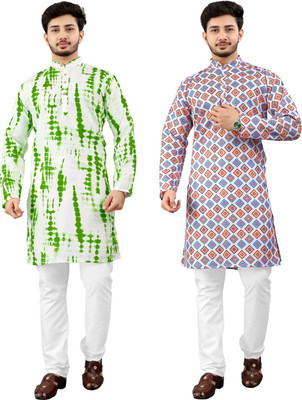 DHASU TRENDZ Men Printed Straight Kurta(Multicolor)