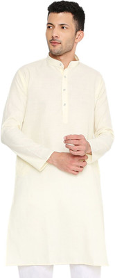 MAHARAJA Men Solid Straight Kurta(Yellow)