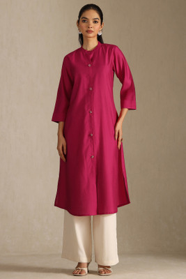 soch Women Solid A-line Kurta(Pink)