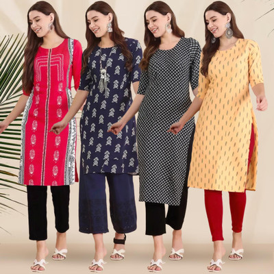 1 Stop Fashion Women Printed A-line Kurta(Multicolor)