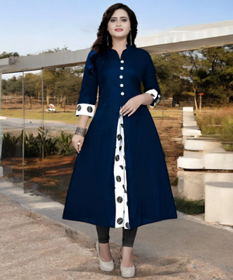 Suhani Fashion Women Self Design A-line Kurta(Blue)
