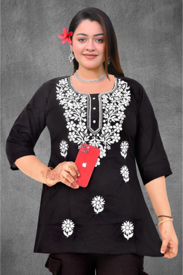 Asifana Enterprises Women Embroidered A-line Kurta(White)