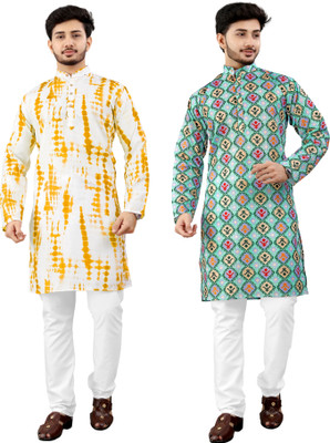 DHASU TRENDZ Men Printed Straight Kurta(Multicolor)