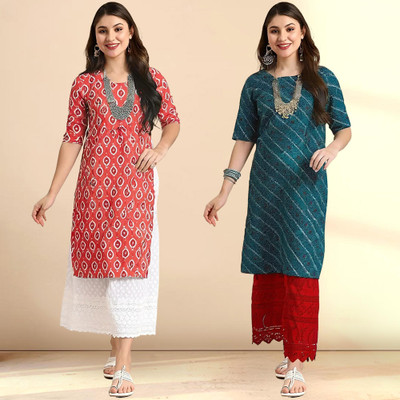 1 Stop Fashion Women Printed A-line Kurta(Multicolor)