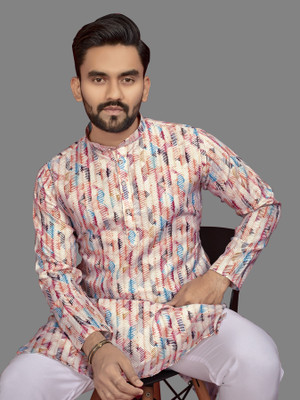 CELLUX Men Printed Straight Kurta(Multicolor)