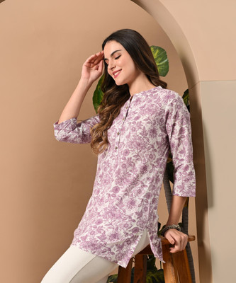 DORIYA Women Floral Print Straight Kurta(Multicolor)