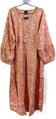 ANSH CREATION Women Floral Print A-line Kurta(Pink)