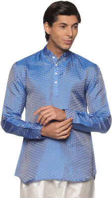 Sethukrishna Men Solid A-line Kurta(Blue)