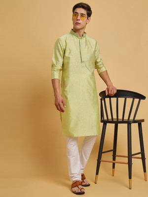 SWAGG INDIA Women Self Design Straight Kurta(Green)