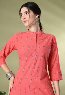 Glowworld Women Printed Straight Kurta(Pink)