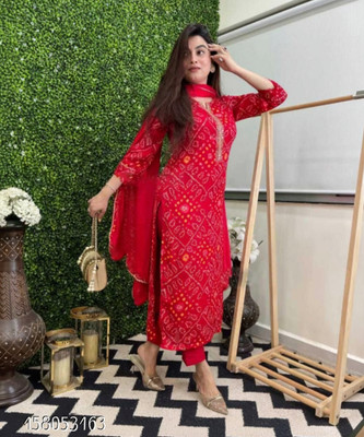 SK Fab Women Embroidered A-line Kurta(Red)