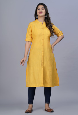 EMPIRE STYLE Women Solid A-line Kurta(Yellow)