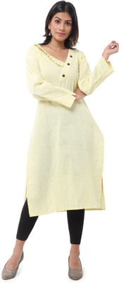 DESHBANDHU DBK Women Solid Straight Kurta(Yellow)