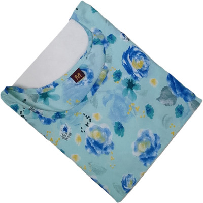 WOMENSILKFABRIC Women Printed A-line Kurta(Blue)