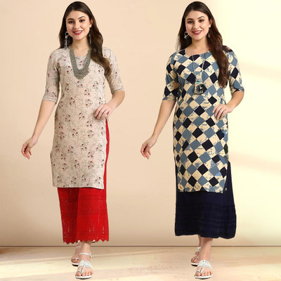 EthnicBasket Women Printed A-line Kurta(Multicolor)