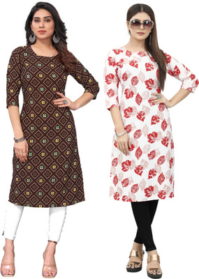 MARIDI FASHION Women Printed Straight Kurta(Multicolor)