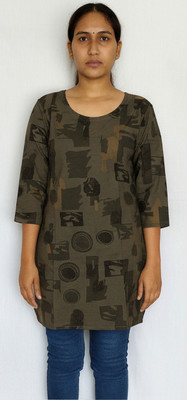 THE DAMINI EDIT Women Printed Straight Kurta(Green)