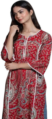 MEESHIAA FASHION Women Floral Print, Printed Straight Kurta(Multicolor)