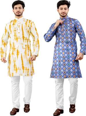 DHASU TRENDZ Men Printed Straight Kurta(Multicolor)