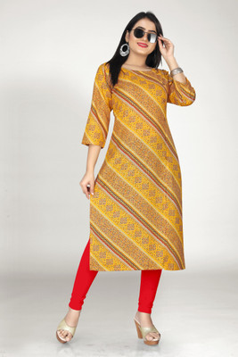 DUTT TEXTILE Women Solid A-line Kurta(Yellow)