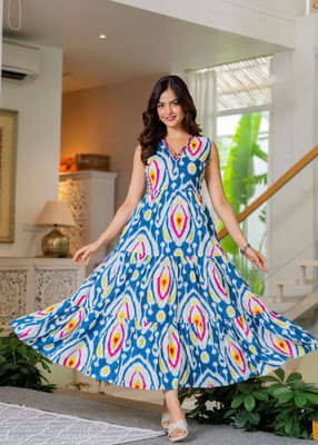 RD Fab Women Printed Anarkali Kurta(Multicolor)