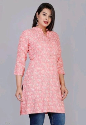 Vinod Enterprises Women Floral Print A-line Kurta(Pink)