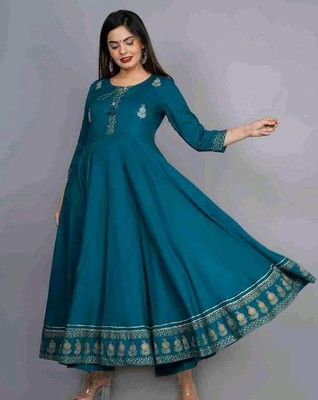Mahalaxmi CREATION Women Washed Anarkali Kurta(Blue)