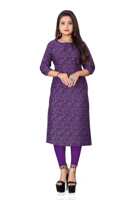 SARTHI FASHION HUB Women Printed Straight Kurta(Purple)