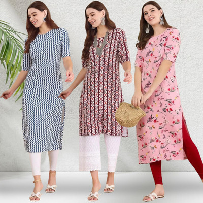 1 Stop Fashion Women Printed A-line Kurta(Multicolor)