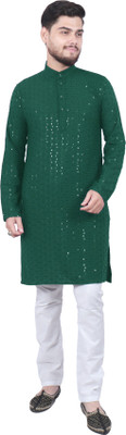 SQS Men Solid Straight Kurta(Multicolor)