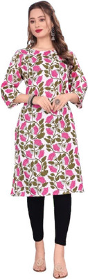 AAI DEEP IMPEX Women Floral Print A-line Kurta(Multicolor)