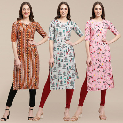EthnicBasket Women Printed A-line Kurta(Multicolor)