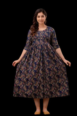 DHAWARIYA'S Women Printed Anarkali Kurta(Multicolor)