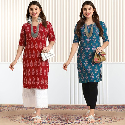 1 Stop Fashion Women Printed A-line Kurta(Multicolor)